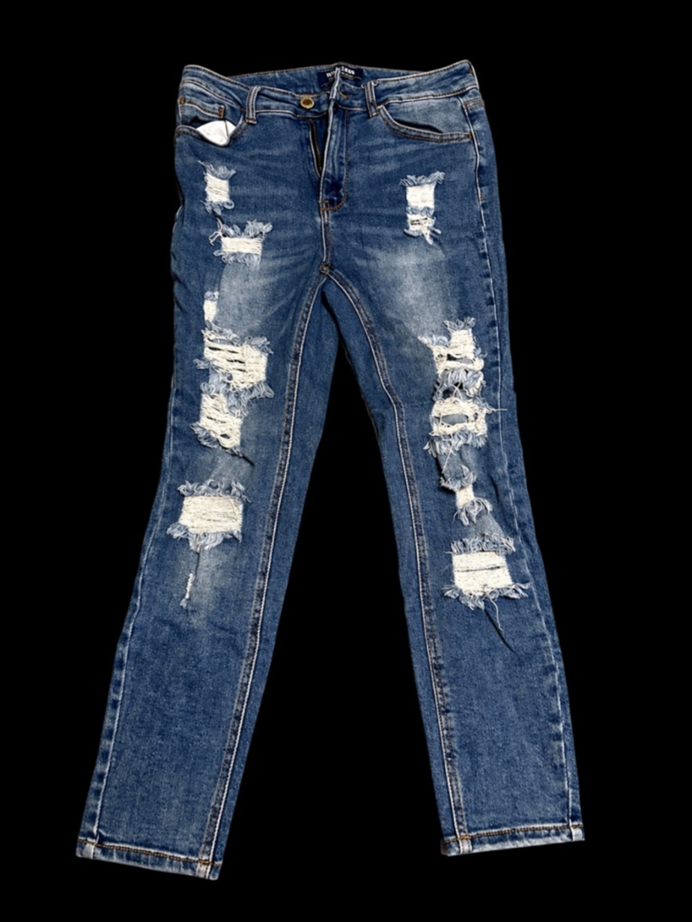 Blue Distressed Women's Jeans